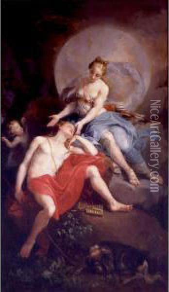 Diane And Endymion Oil Painting - Laurent Pecheux