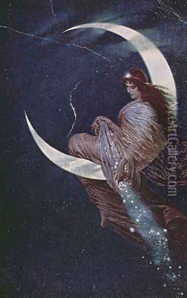 The Fairy of the moon Oil Painting - Hermann Kaulbach