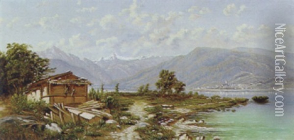 Blick Auf Zell Am See Oil Painting - Carl Haunold