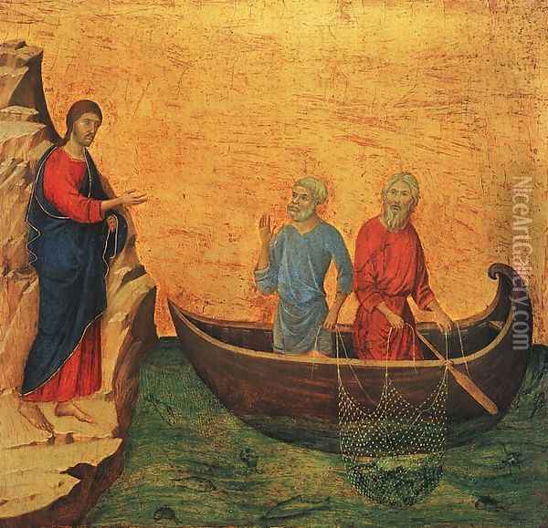 The Calling of the Apostles Peter and Andrew 1308-1311 Oil Painting - Duccio Di Buoninsegna