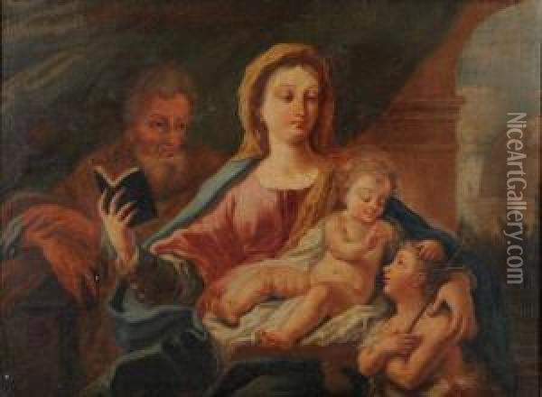 Sacra Famiglia Con San Giovannino Oil Painting - Francesco Solimena