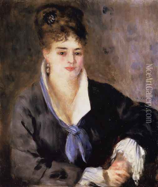 Lady In A Black Dress Oil Painting - Pierre Auguste Renoir