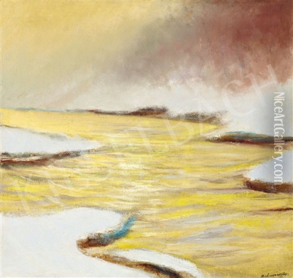 Winter Brook In The High Tatras Oil Painting - Laszlo Mednyanszky