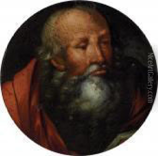 Portrait Of An Evangelist Oil Painting - Cornelis Cornelisz Van Haarlem