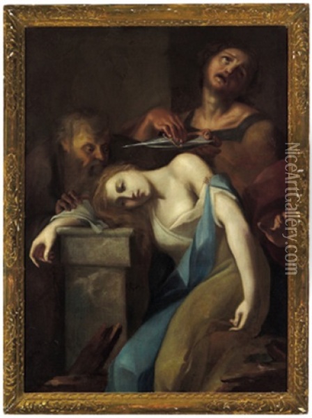 Die Opferung Der Polyxena Oil Painting - Panfilo Nuvolone