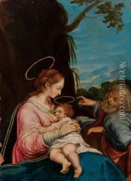 Riposo In Egitto Oil Painting - Giovanni Giovanni da San (Mannozzi)
