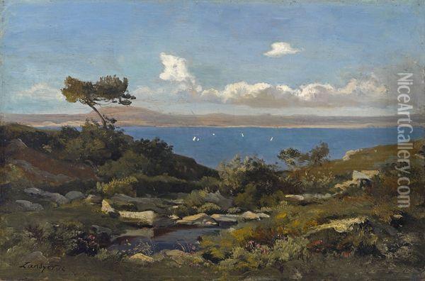  Paysage Mediterranee  Oil Painting - Emmanuel Lansyer
