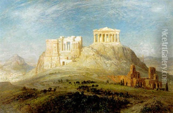 The Acropolis, Athens Oil Painting - Ernest Karl Eugen Koerner