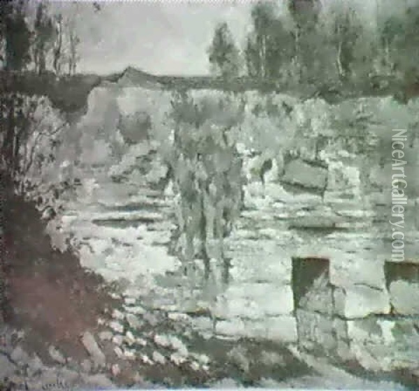 Ruine In Wiesenlandschaft Oil Painting - Jean Baptiste Antoine Guillemet