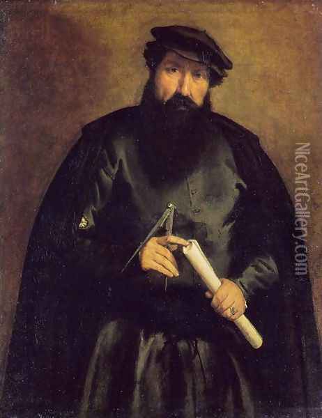 Architect c. 1535 Oil Painting - Lorenzo Lotto