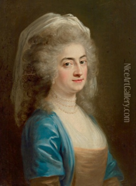 Portrait Einer Russischen Aristokratin Oil Painting - Joseph Friedrich August Darbes