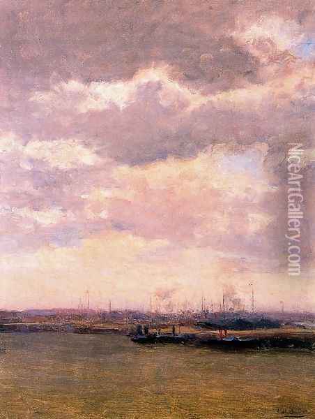 Puerto de El Havre Oil Painting - Aureliano de Beruete y Moret