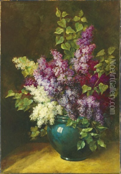 Lilacs Oil Painting - Emile Gustave Couder