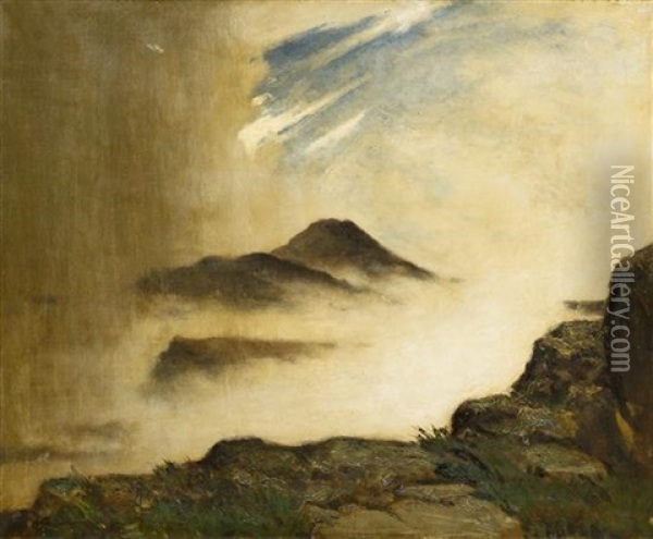 Drama On The Mountain Top Oil Painting - Elliot Daingerfield