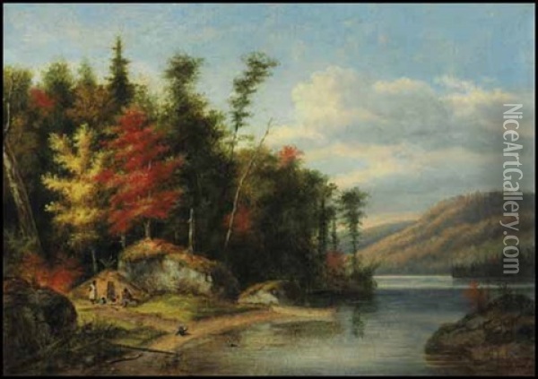 Autumn, Lake Memphremagog Oil Painting - Cornelius David Krieghoff