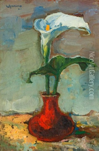 Varkblom In Rooi Vaas Oil Painting - Pieter Willem Frederick Wenning