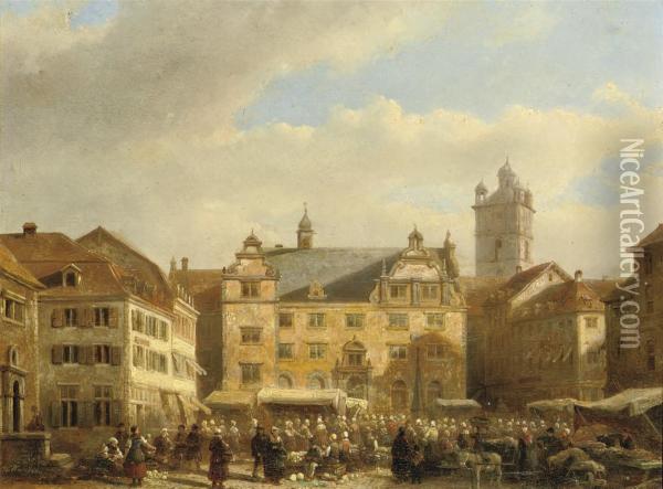 A Capriccio View Of Prague Oil Painting - Kasparus Karsen
