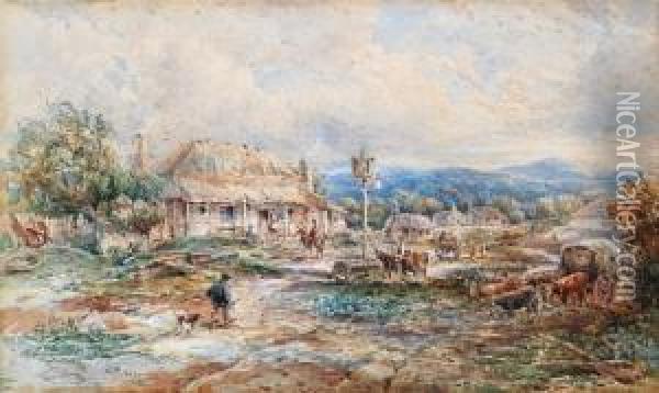 Rural Scene(possibly Penrith) Oil Painting - John Lewis Roberts