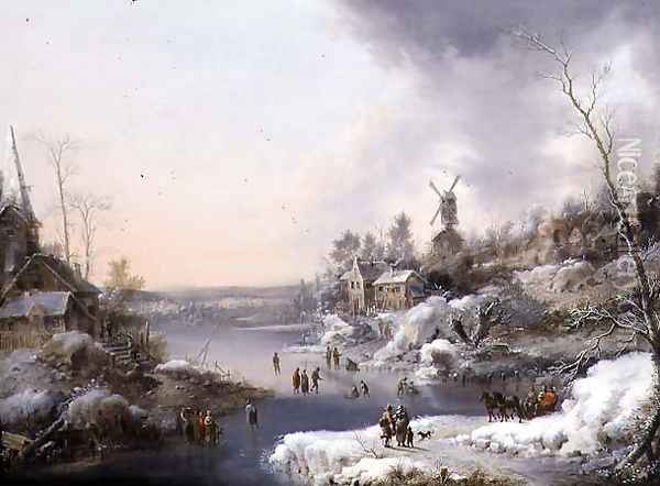 Winter landscape Oil Painting - Pieter Jan van Veen