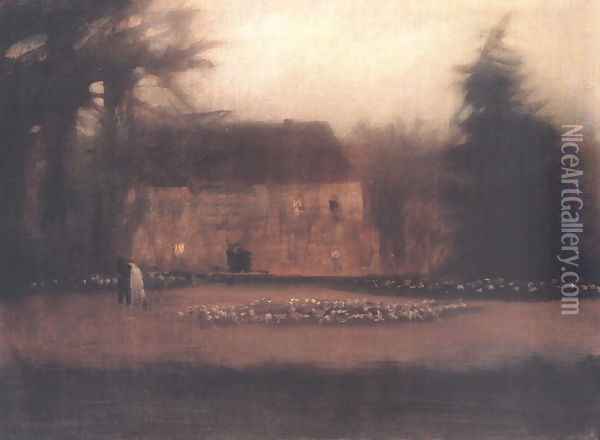 Park at Twilight 1911-15 Oil Painting - Laszlo Mednyanszky