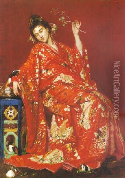 La Japonaise Oil Painting - Emile Villa