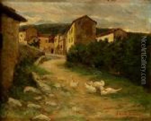 Strada Di Campagna Oil Painting - Adolfo Tommasi
