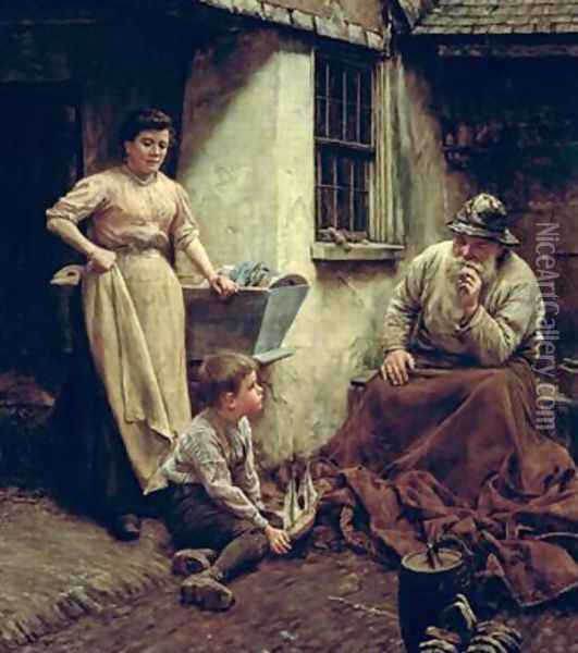 A Chip off the Old Block Oil Painting - Walter Langley