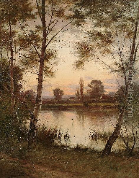 River Landscape Oil Painting - Ernest Parton