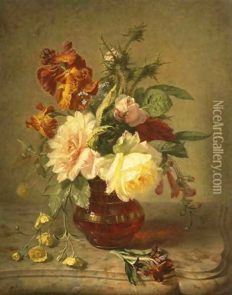 Flowers Oil Painting - Simon Saint-Jean