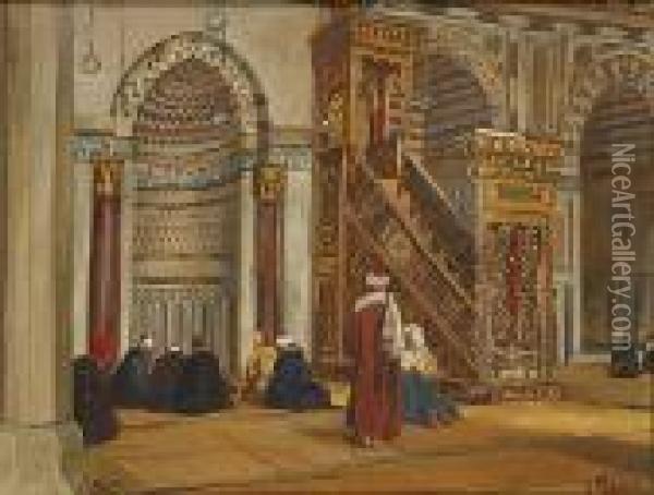 La Mosquee De Al Mu'ayyad, Caire Oil Painting - Georg Macco
