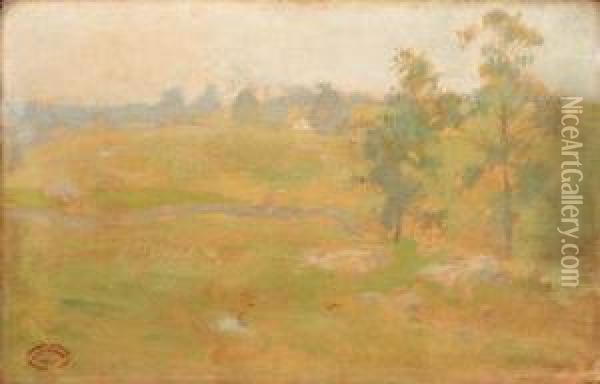 Summer Landscape Oil Painting - John Henry Twachtman