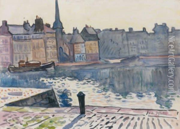 Honfleur, Le Vieux Bassin Oil Painting - Henri Lienard De Saint-Delis
