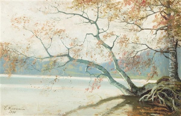 Shore Tree Oil Painting - Ellen Favorin