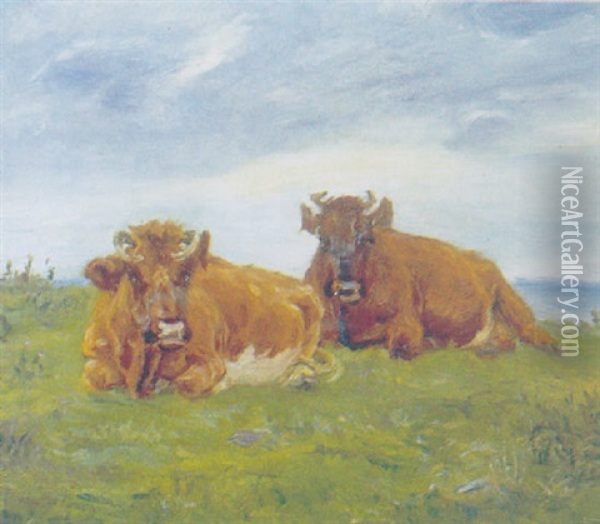 Koer Der Tygger Drov Oil Painting - Theodor Philipsen