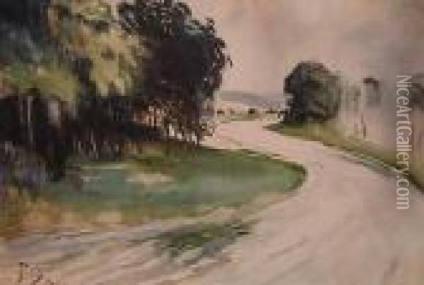 Wezbrana Rzeka, Ok. 1925 R. Oil Painting - Julian Falat