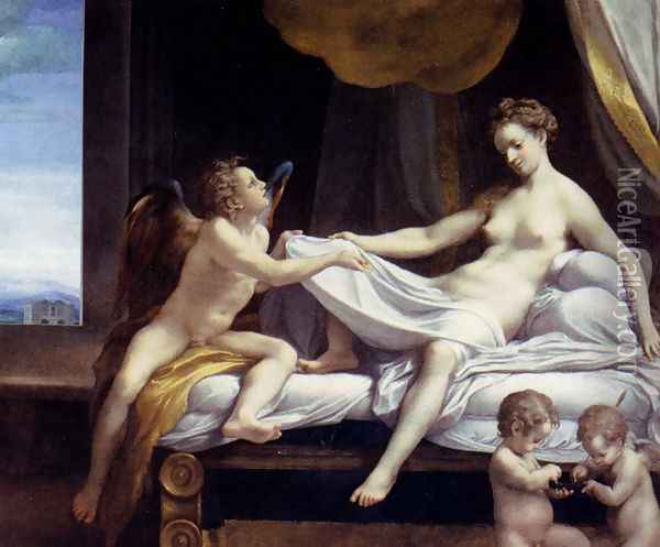 Jupiter and Io Oil Painting - Antonio Allegri da Correggio