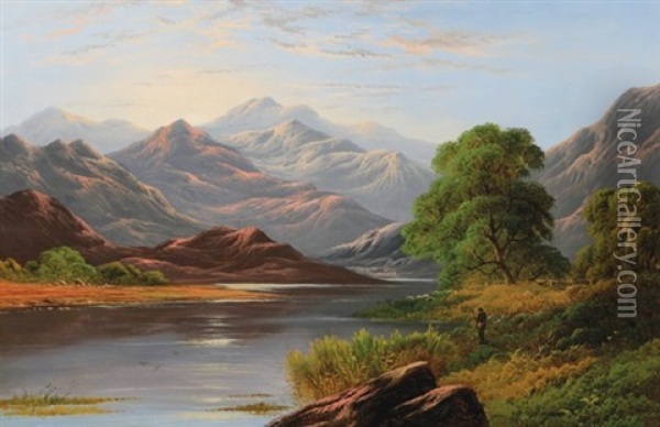 Leslie_george The Scottish Highlands Oil Painting - George Dunlop Leslie