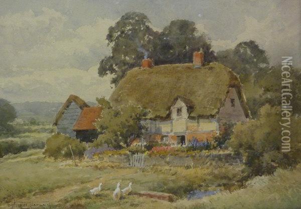 Country Cottage Oil Painting - Henry John Sylvester Stannard