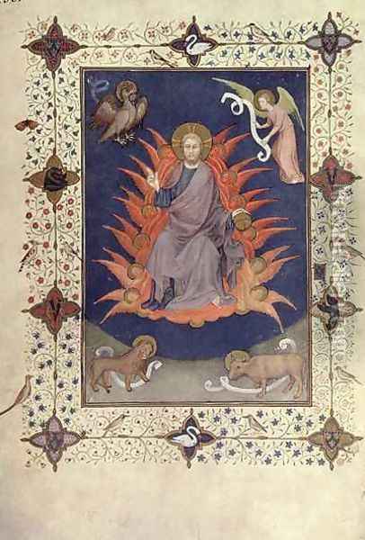 Psalms of Penitence Christ in Majesty from the Tres Riches Heures du Duc de Berry Oil Painting - Jacquemart De Hesdin