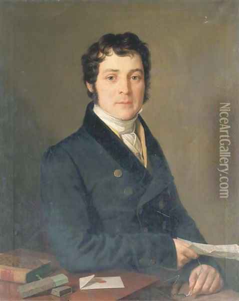 Portrait of a gentleman Oil Painting - Johann-Friedrich Baumann