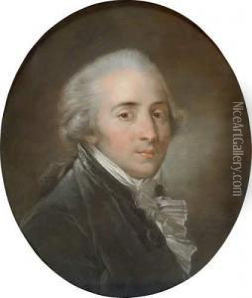 Portrait Presume Du Frere De L'artiste Oil Painting - Claude Jean-Bapt. Hoin
