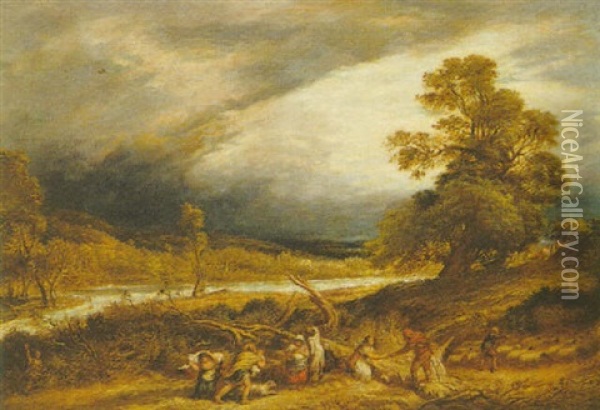 The Rise Of The River Oil Painting - John Linnell