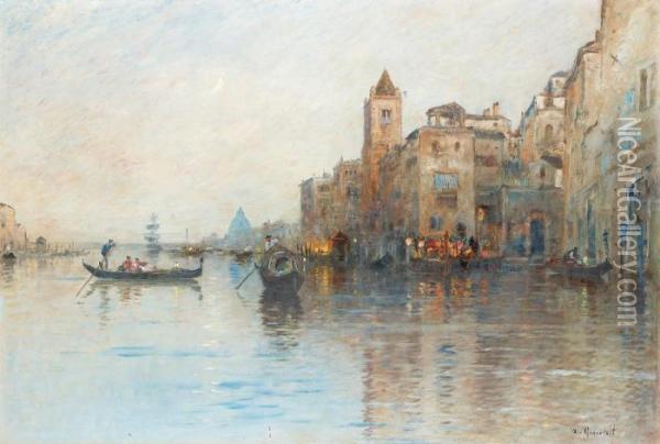 Venetian Canal Scene Oil Painting - Wilhelm von Gegerfelt