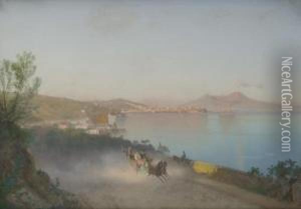 Panorama Di Napoli Da Posillipo Oil Painting - Cesare Uva