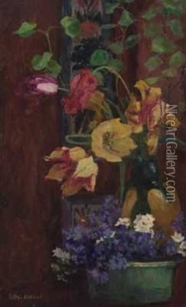 Blomster Oil Painting - Kitty (Christine) Lange Kielland