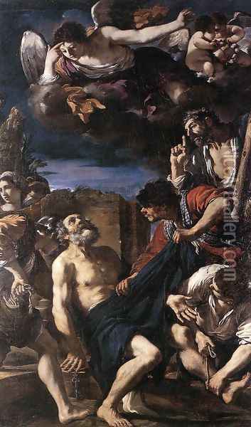 The Martyrdom of St Peter Oil Painting - Giovanni Francesco Barbieri
