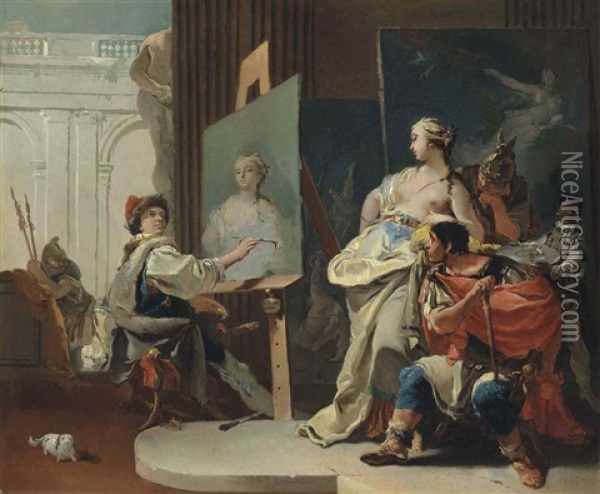 Alexander And Campaspe In The Studio Of Apelles Oil Painting - Giovanni Battista Tiepolo