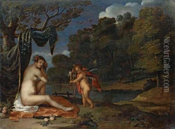 Landschaft Mit Venus Und Amor Oil Painting - Frans Wouters