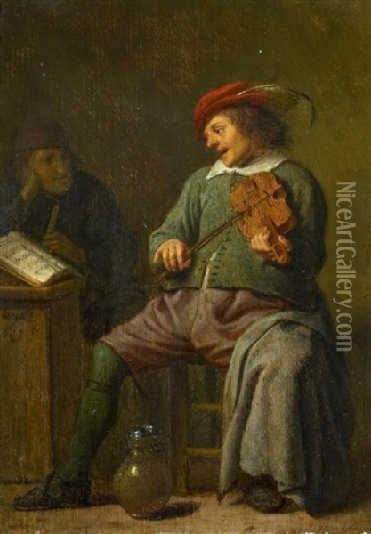 Der Geigenspieler Oil Painting - Hendrick Martensz Sorgh