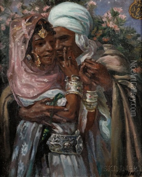 Couple Oil Painting - Alphonse Etienne Dinet